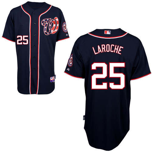 Adam LaRoche #25 MLB Jersey-Washington Nationals Men's Authentic Alternate 2 Navy Blue Cool Base Baseball Jersey
